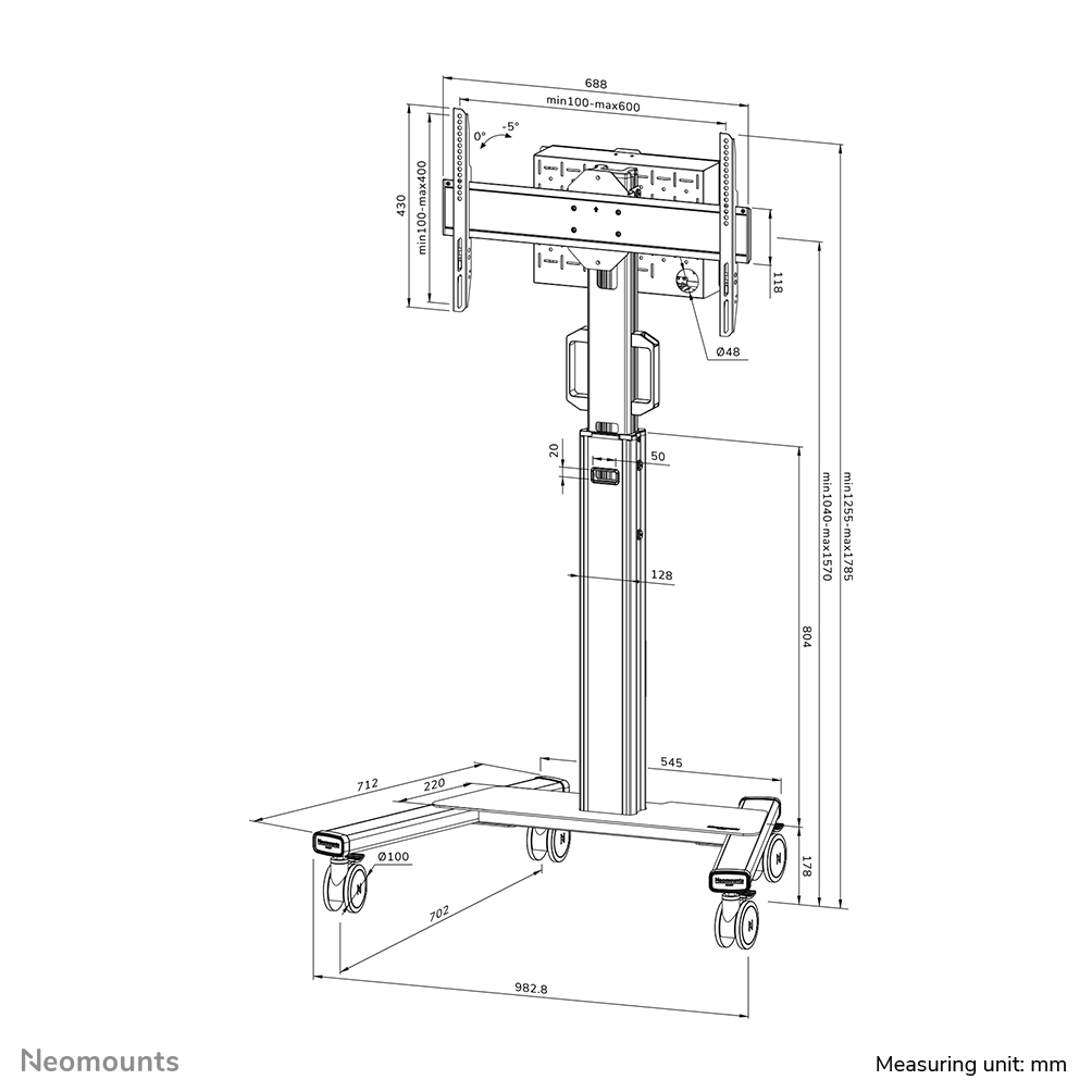 FL50S-825BL1 mobile floor stand