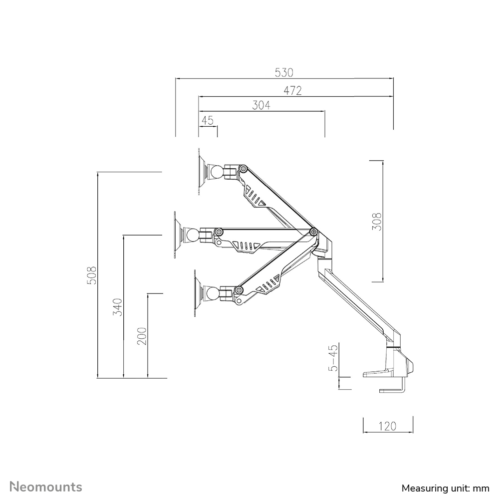 FPMA-D750DBLACK2 Neomounts desk monitor arm