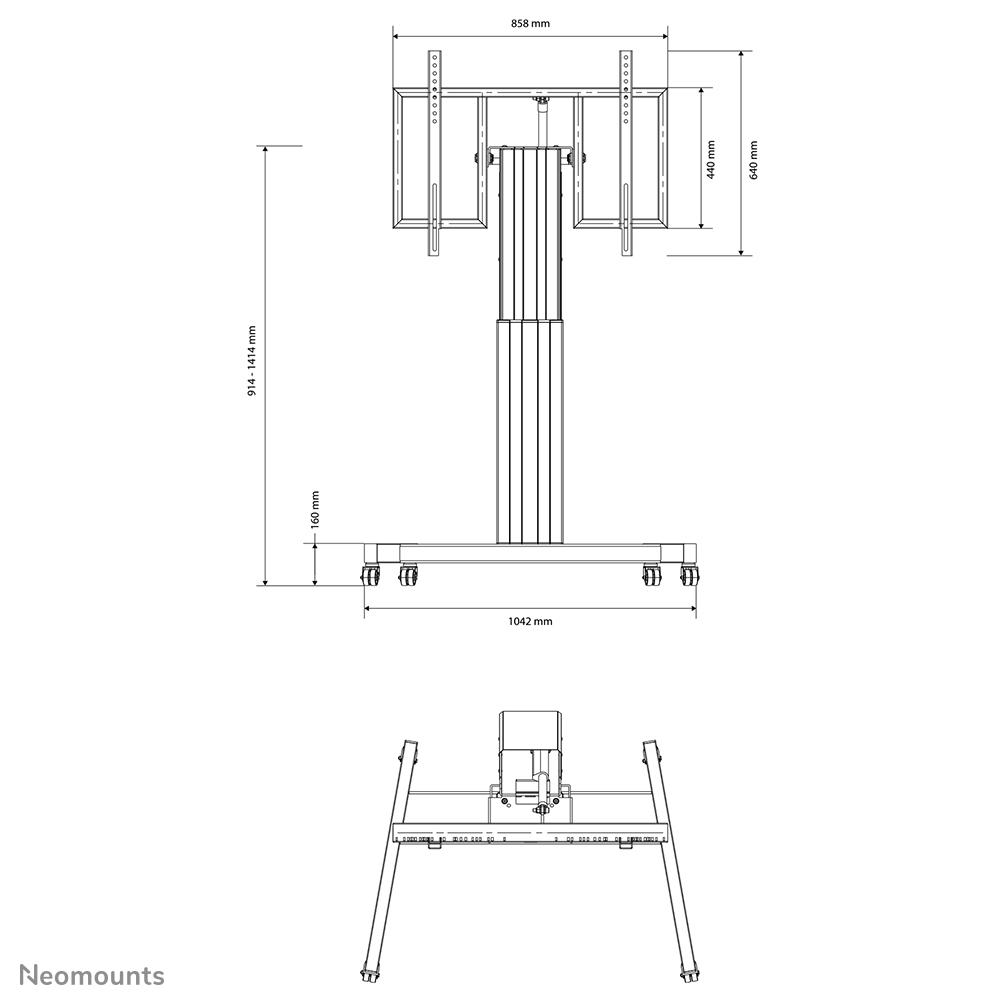 PLASMA-M2500TBLACK - Neomounts motorised floor stand - Neomounts