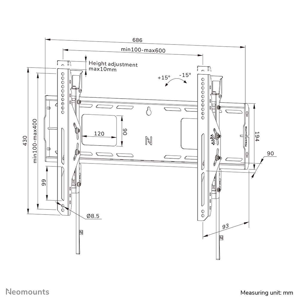 Neomounts WL35-750BL16 LEVEL